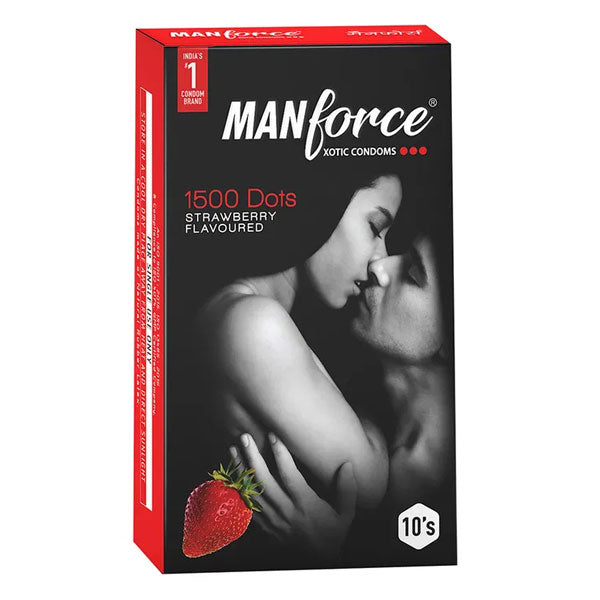 Manforce 1500 Dots Xotic Condom Strawberry