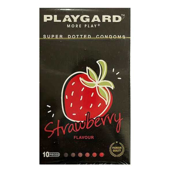 Playgard More Play Super Dotted Condom Strawberry