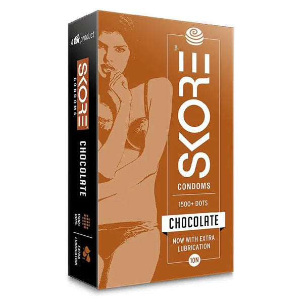 Skore Flavored Dotted & Coloured Condoms Chocolate
