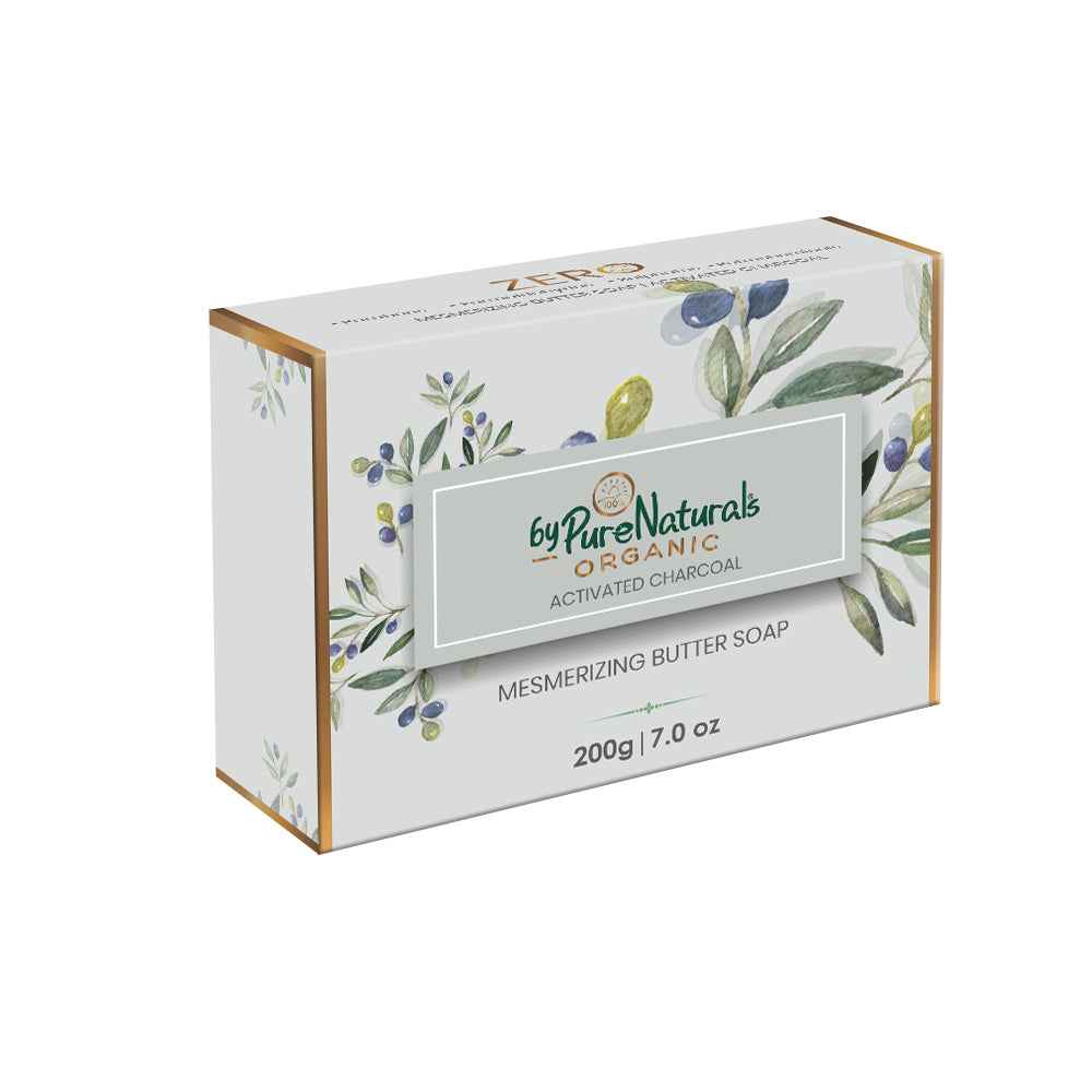 byPureNaturals Organic Shea Butter Activated Charcoal Soap- 200gm