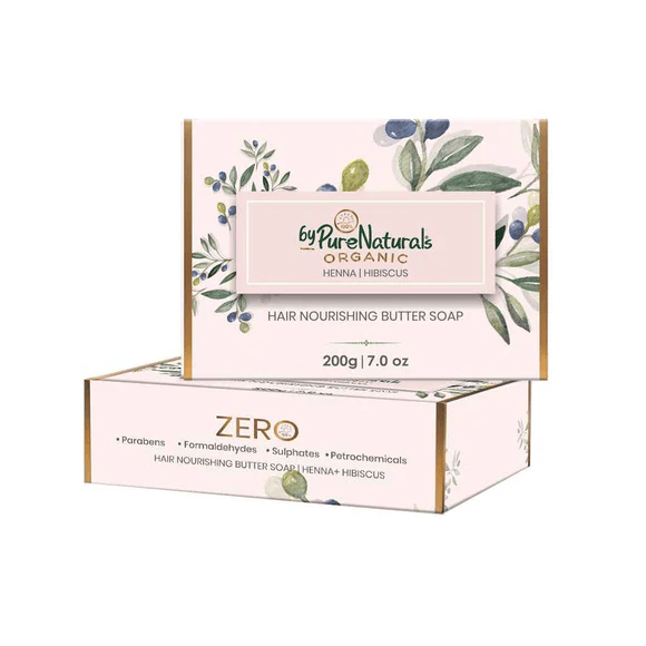 byPureNaturals Organic Shea Butter Henna & Hibiscus Soap- 200gm  Biopharma, Healing Food to Live Healthy Life - by MFarmacy.com