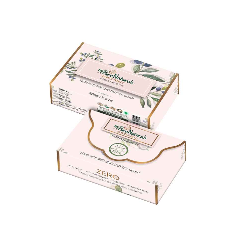 byPureNaturals Organic Shea Butter Henna & Hibiscus Soap- 200gm