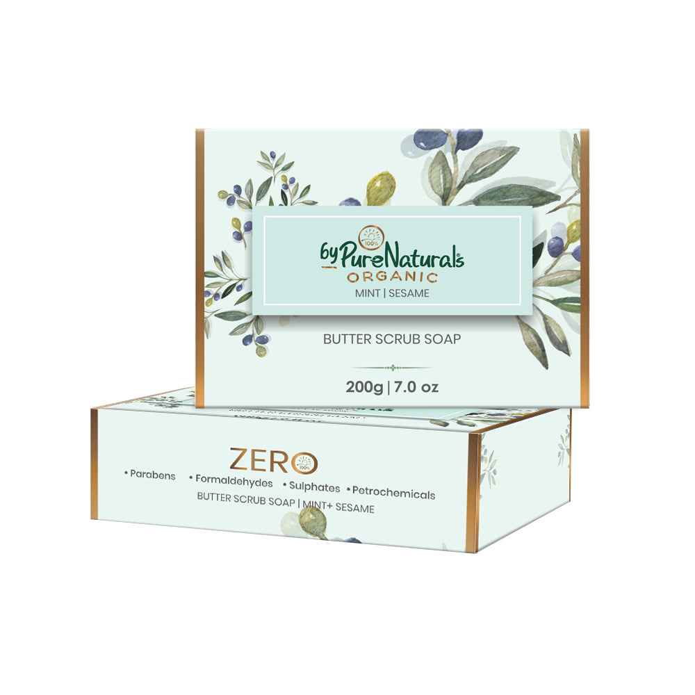 byPureNaturals Organic Shea Butter Mint & Sesame Soap- 200gm