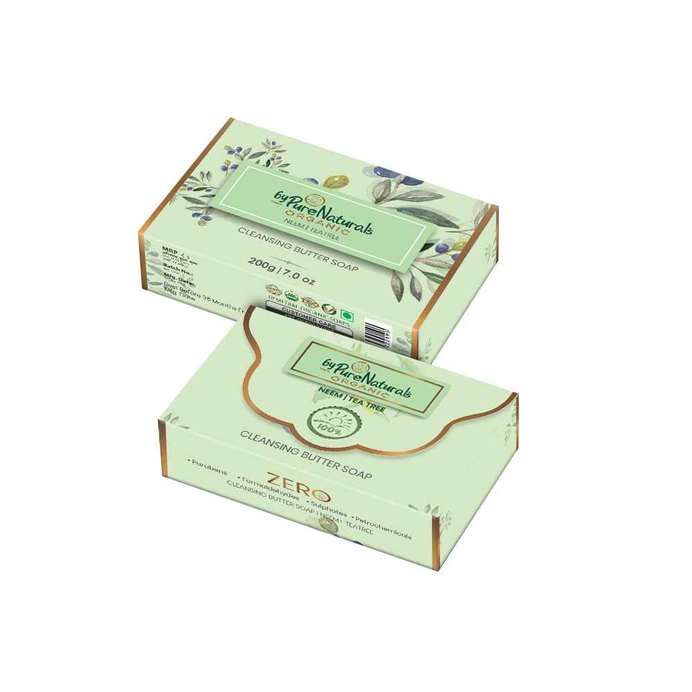 byPureNaturals Organic Shea Butter Neem & Tea Tree Soap- 200gm