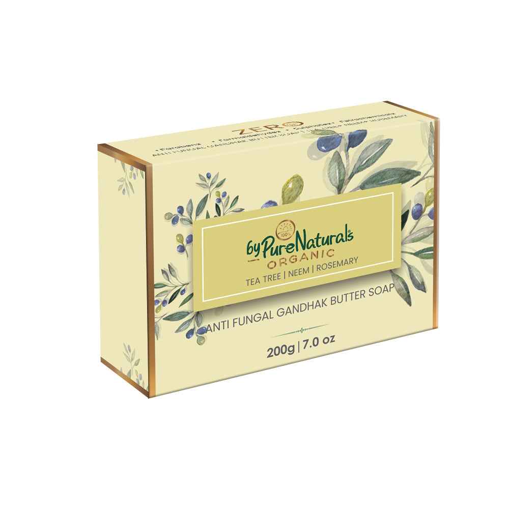 byPureNaturals Organic Shea Butter Neem Tea Tree & Rosemary Soap- 200gm