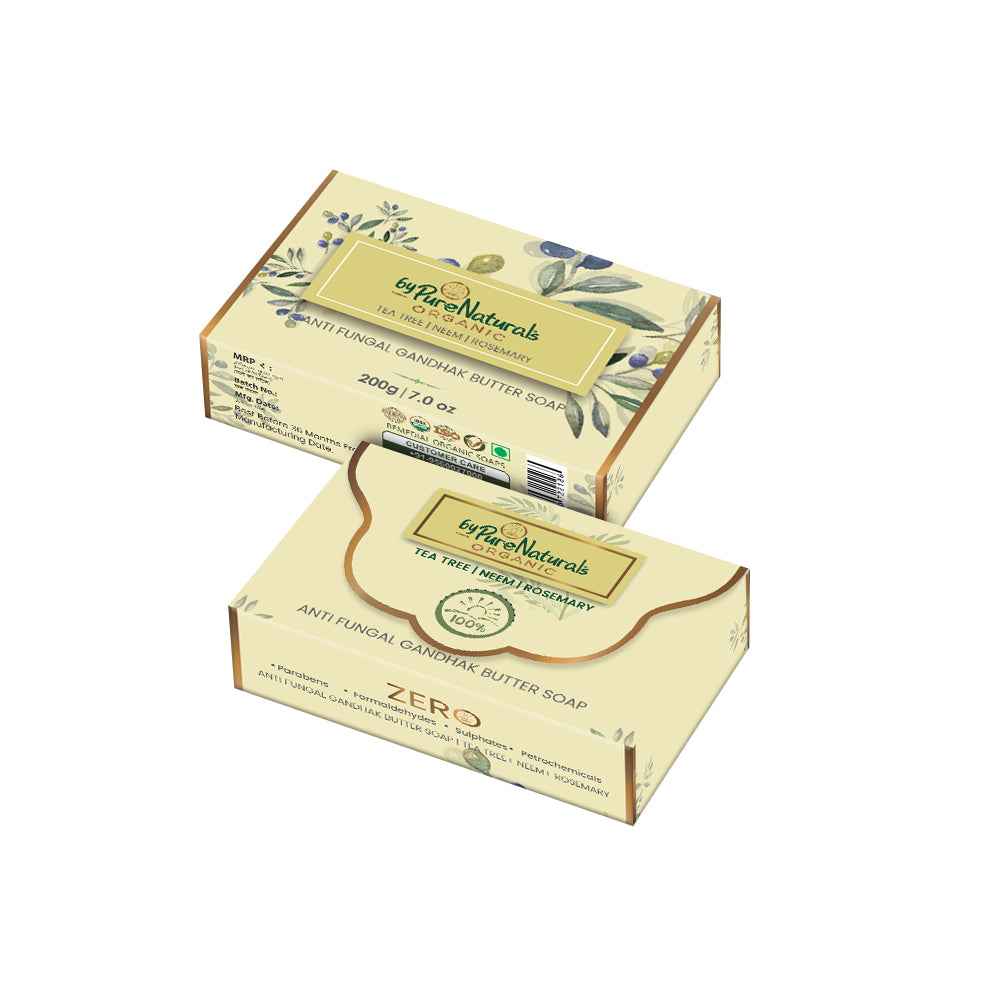 byPureNaturals Organic Shea Butter Neem Tea Tree & Rosemary Soap- 200gm