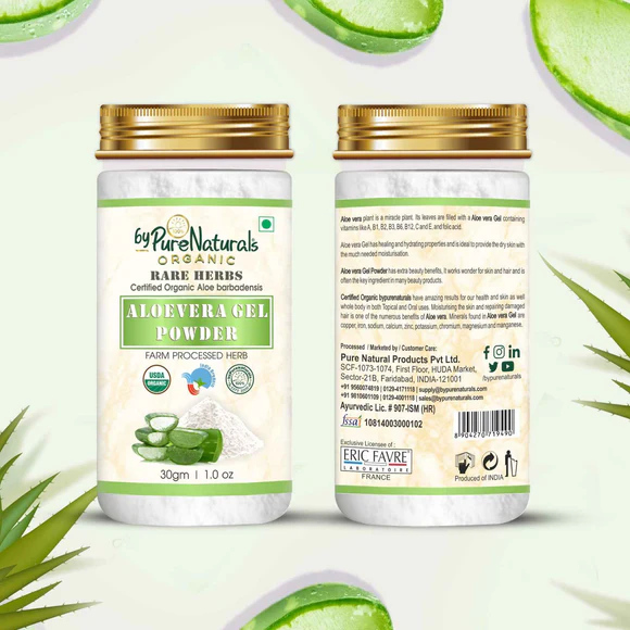 100% Organic Aloevera Gel Powder- 30g  Biopharma, Healing Food to Live Healthy Life - by MFarmacy.com