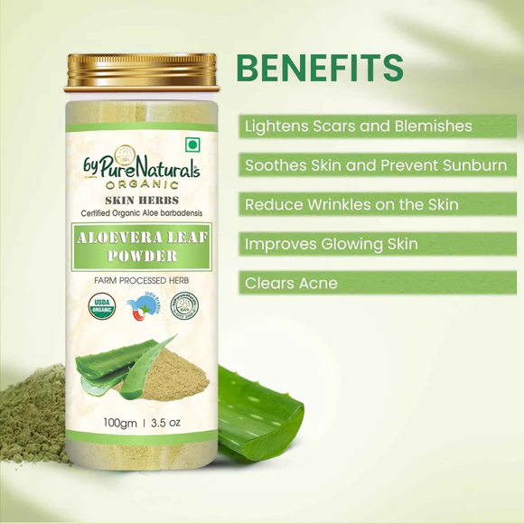 100% Organic Aloevera Powder for Skin & Hair - 100 Gm  Biopharma, Healing Food to Live Healthy Life - by MFarmacy.com