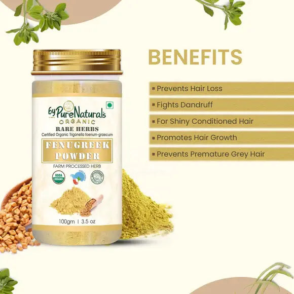 100% Organic Fenugreek Powder for Skin & Hair - 100 Gm  Biopharma, Healing Food to Live Healthy Life - by MFarmacy.com