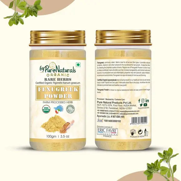 100% Organic Fenugreek Powder for Skin & Hair - 100 Gm  Biopharma, Healing Food to Live Healthy Life - by MFarmacy.com