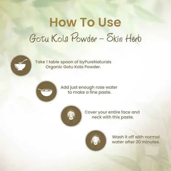 100% Organic Gotu Kola Powder for Hair & Skin - 100 Gm  Biopharma, Healing Food to Live Healthy Life - by MFarmacy.com