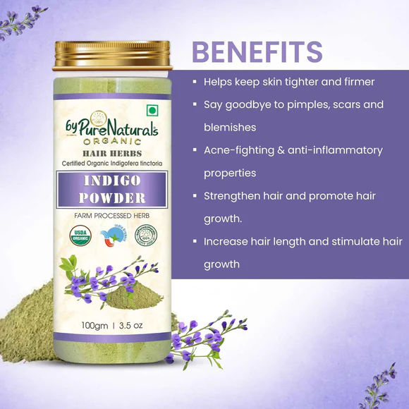 100% Organic Indigo Powder for Hair Color  Biopharma, Healing Food to Live Healthy Life - by MFarmacy.com