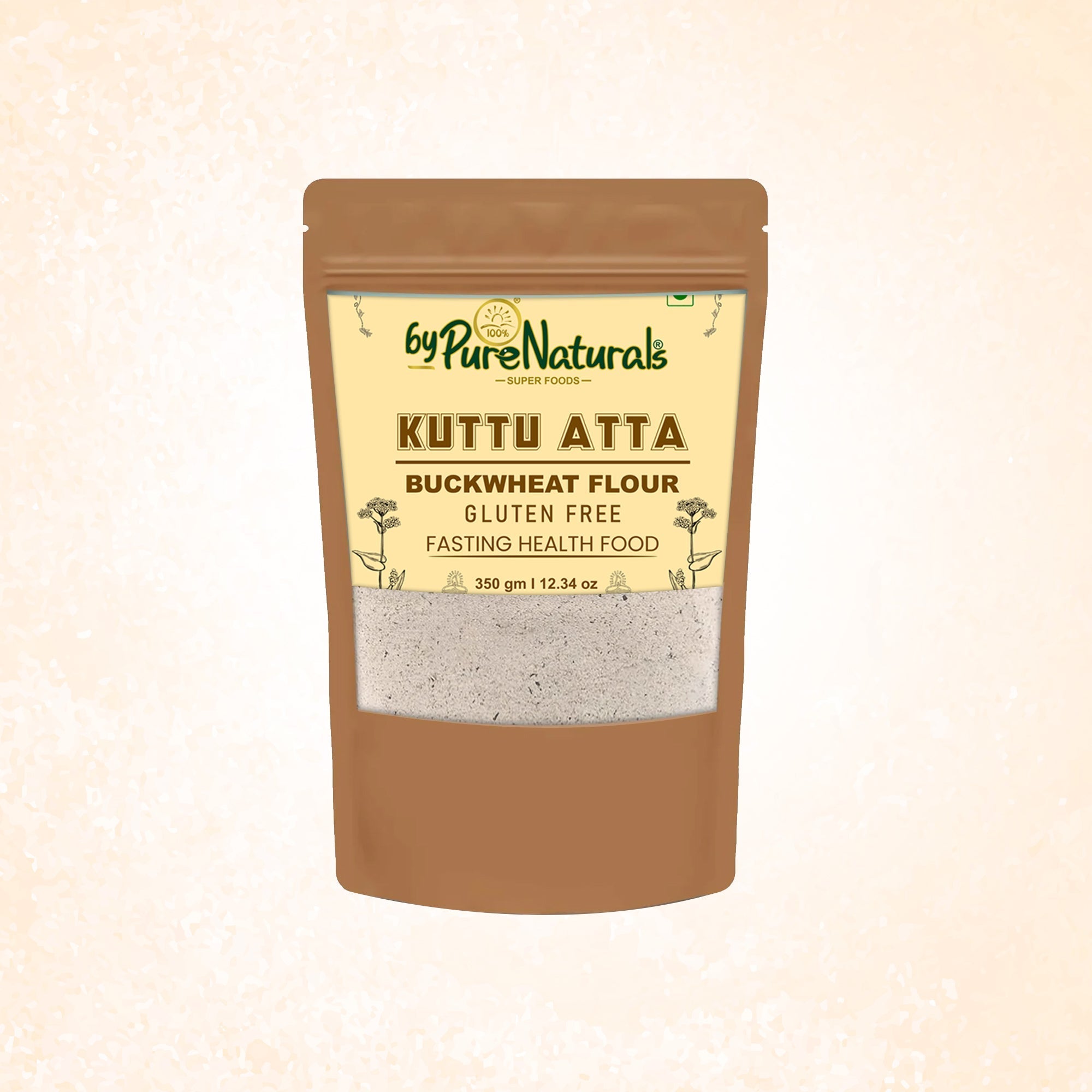 byPureNaturals Gluten Free Kuttu Vrat Atta (Buckwheat Flour)- 350 Gm - BuyPureNaturals