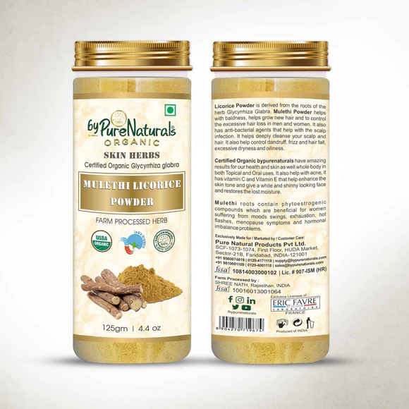 100% Organic Mulethi Licorice Powder- 125 Gm  Biopharma, Healing Food to Live Healthy Life - by MFarmacy.com