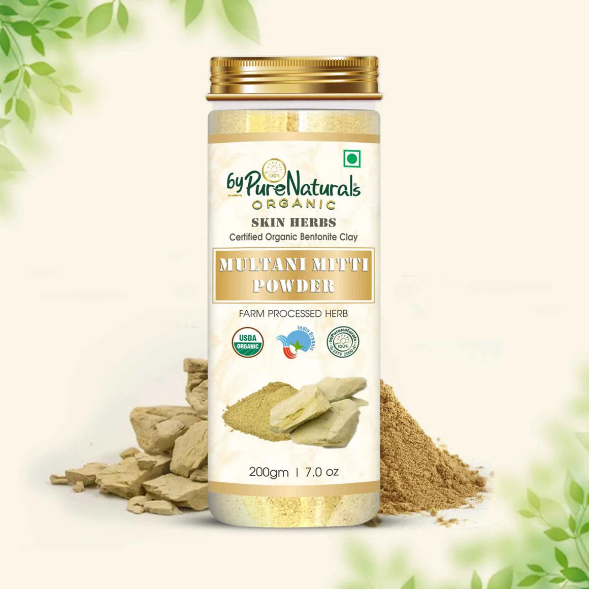 100% Organic Multani Mitti Powder for Skin & Hair - 200 Gm