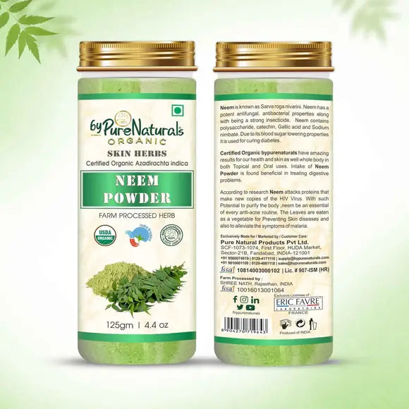 100% Organic Neem Powder for Hair & Skin - 125 Gm  Biopharma, Healing Food to Live Healthy Life - by MFarmacy.com