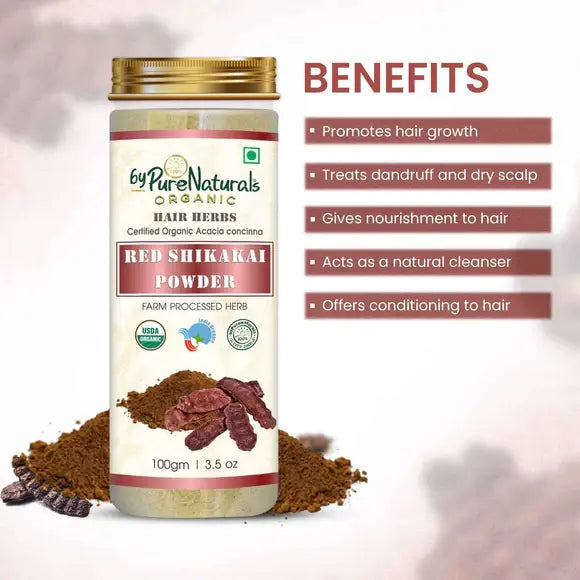 100% Organic Red Shikakai Powder for Hair & Skin - 100 Gm  Biopharma, Healing Food to Live Healthy Life - by MFarmacy.com