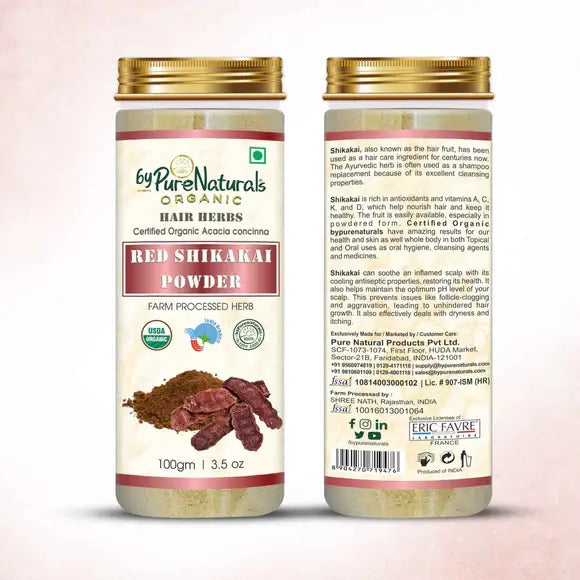 100% Organic Red Shikakai Powder for Hair & Skin - 100 Gm  Biopharma, Healing Food to Live Healthy Life - by MFarmacy.com