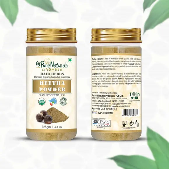 100% Organic Reetha Powder for Skin & Hair - 125 Gm  Biopharma, Healing Food to Live Healthy Life - by MFarmacy.com