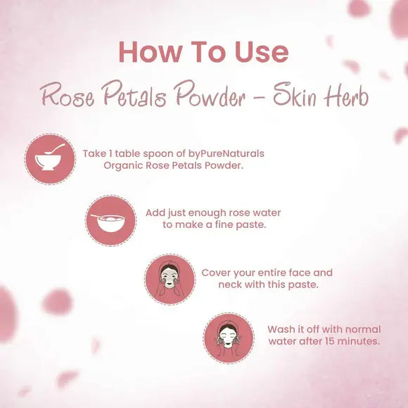 100% Organic Rose Petals Powder for Skin - 100 Gm  Biopharma, Healing Food to Live Healthy Life - by MFarmacy.com