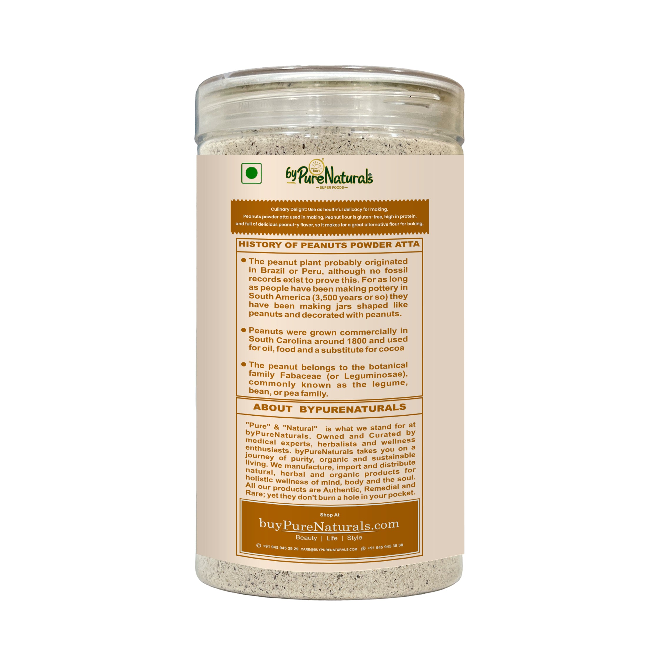PureNaturals Gluten Free Peanuts Flour Sing Dana Atta