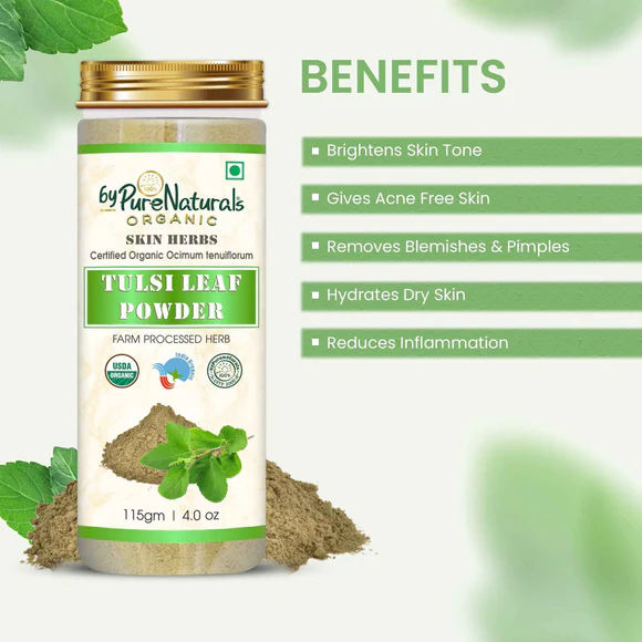 100% Organic Tulsi Powder - 115 Gm  Biopharma, Healing Food to Live Healthy Life - by MFarmacy.com