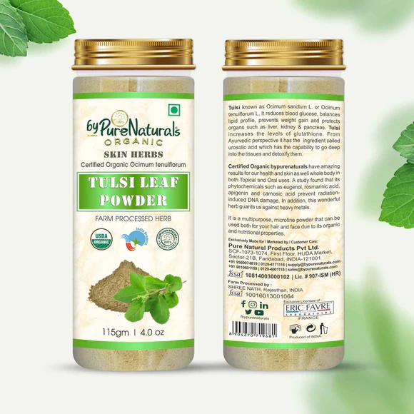 100% Organic Tulsi Powder - 115 Gm  Biopharma, Healing Food to Live Healthy Life - by MFarmacy.com
