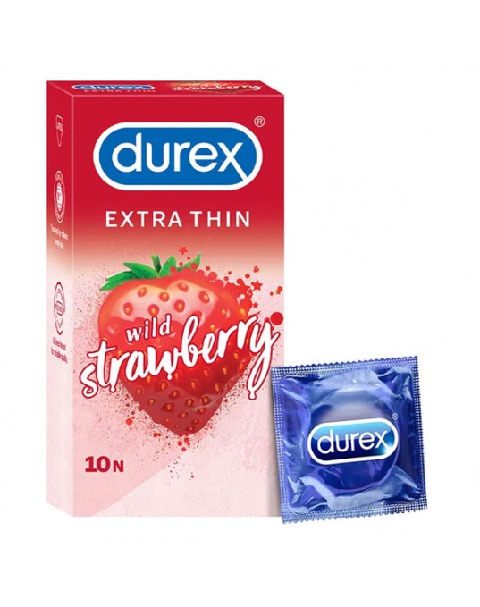 Durex Extra Thin Condom Wild Strawberry