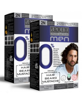 Aequo Organic byPurenaturals Men 2N Blackish Brown Hair Colour Kit, 170ml pack of 2