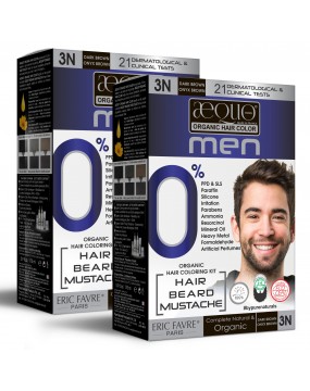 Aequo Organic byPurenaturals Mens 3N Dark Brown Hair Colour Kit, 170ml Pack of 2