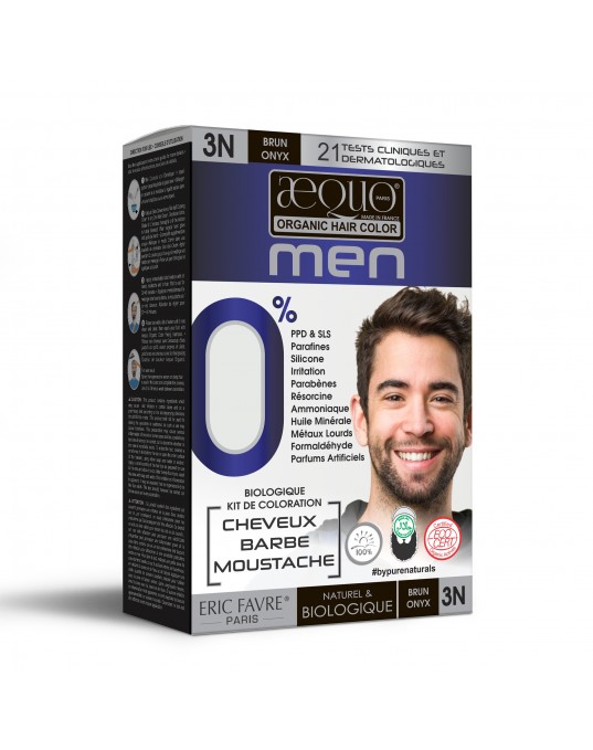 Aequo Organic byPurenaturals Mens 3N Dark Brown Hair Colour Kit, 170ml Pack of 2