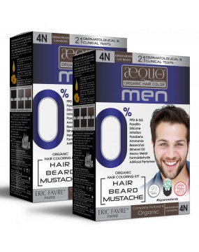 Aequo Organic byPurenaturals Men 4N Medium Brown Hair Colour, 170ml Pack of 2