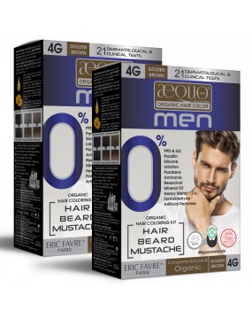 Aequo Organic byPurenaturals Men 4G Golden Brown Hair Colour, 170ml Pack of 2