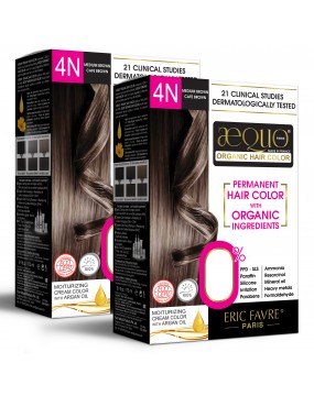 Aequo Organic byPurenaturals Women 4N Medium Brown Hair Colour, 170ml Pack of 2