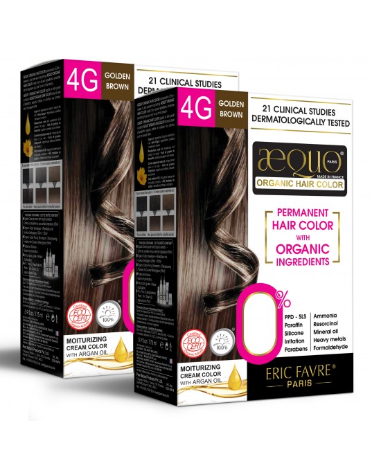 Aequo Organic byPurenaturals Women 4G Golden Brown Hair Colour, 170ml Pack of 2