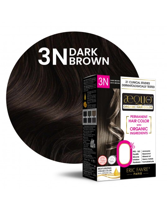 Dark Brown Woman 3N -KIN Organic Hair Colour-170ml- Derma Certified- AEQUO ORGANIC