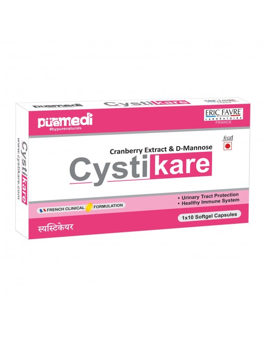 Urinary Tract Woman Natural Supplement Soft Gel- IMP- 1x10 Strip- French Formulation- puremedi-CYSTIKARE