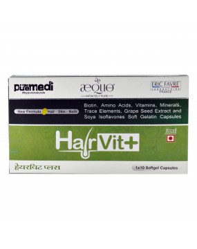 Hairvit Plus HSN Hair Fall Control Supplement (Softgel Capsules 1X10 STRIP) - puremedi