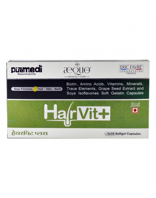 HSN Hair Fall Control Supplement Soft Gels Capsules- IMP - 1X10 Strip- French Formulation- puremedi-HAIRVITPLUS