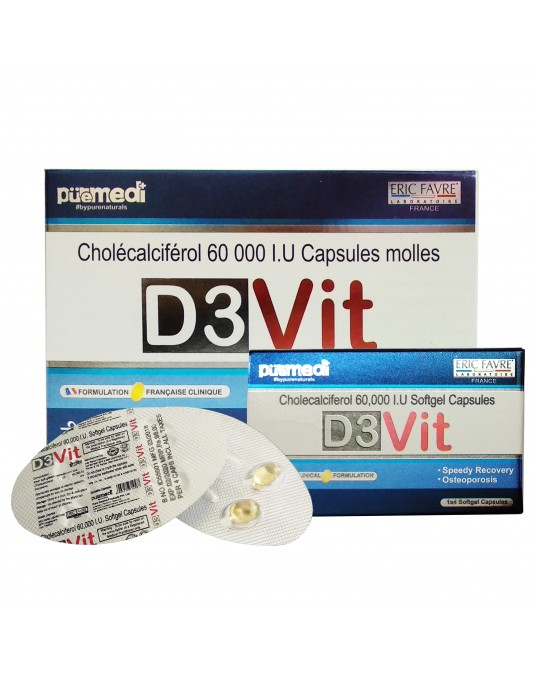 Vitamin D3 Soft Gel Capsules- IMP- 10X1X4- French Formulation- puremedi-D3VIT 