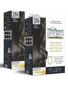 Aequo byPurenaturals Hair Color Organic 2N Sable Black Brown, 160ml Pack of 2