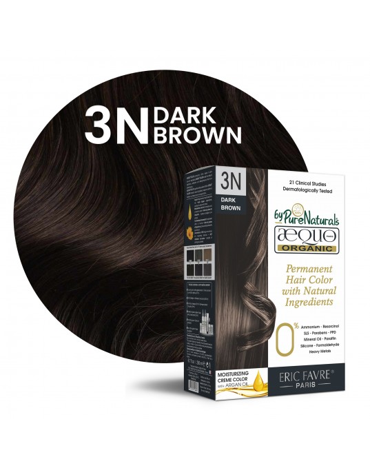 3N Onyx Dark Brown Organic Hair Color Ecocert Certified French Import Kit- 195 ml- AEQUO ORGANIC