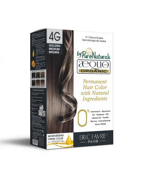 4G Golden Medium Brown Organic Hair Color Ecocert Certified French Import Kit- 195 ml- AEQUO ORGANIC