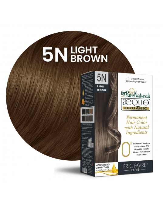 5N Truffle Light Brown Organic Hair Color Ecocert Certified French Import Kit- 195 ml- AEQUO ORGANIC