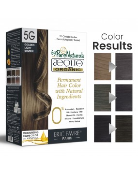 5G Golden Light Brown Organic Hair Color Ecocert Certified French Import Kit- 195 ml- AEQUO ORGANIC