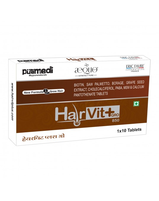 GRO Hair Health Tablets- IMP -1X10- French Formulation- puremedi-HAIRVITPLUS