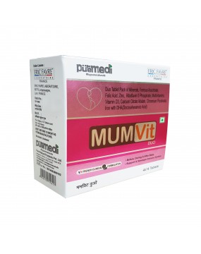 MUMVIT+DUO Mineral and Calcium Mothers Tablets- IMP - 1X14 Strip- French Formulation