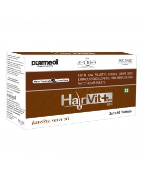 HairVit Plus Gro Hair Tablets (For Men) (3X1X10 STRIP) - puremedi