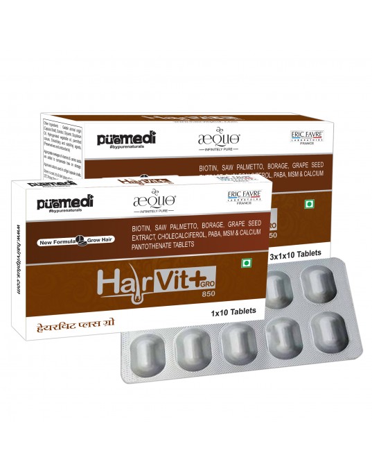 HairVit Plus Gro Hair Tablets (For Men) (3X1X10 STRIP) - puremedi