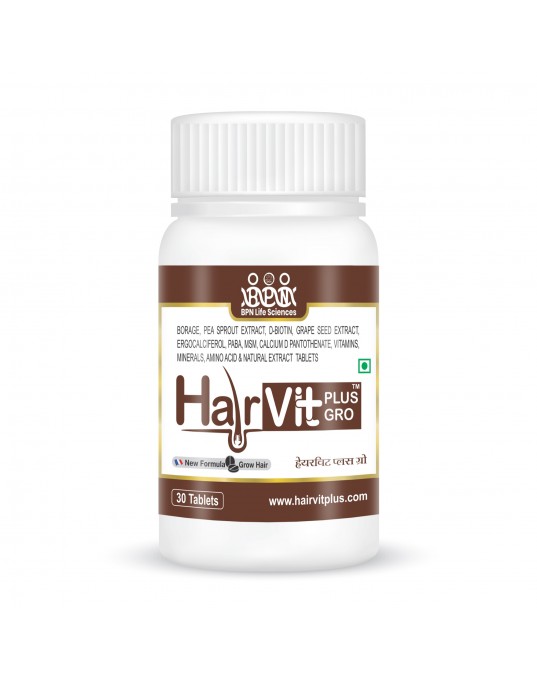 Hairvit Plus Gro Hair Health Tablets- KIN - 30 Tablets Jar- French Formulation